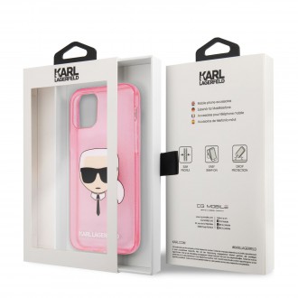 Karl Lagerfeld TPU Full Glitter Karl Head Kryt pro iPhone 13 mini Pink (KLHCP13SKHTUGLP)