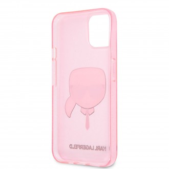 Karl Lagerfeld TPU Full Glitter Karl Head Kryt pro iPhone 13 Pink (KLHCP13MKHTUGLP)