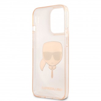 Karl Lagerfeld TPU Full Glitter Karl Head Kryt pro iPhone 13 Pro Max Gold (KLHCP13XKHTUGLGO)