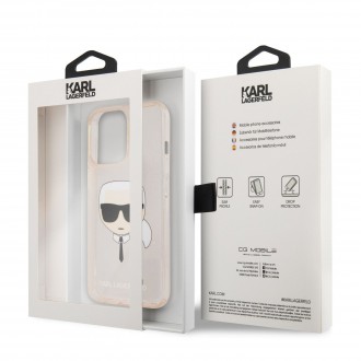 Karl Lagerfeld TPU Full Glitter Karl Head Kryt pro iPhone 13 Pro Max Gold (KLHCP13XKHTUGLGO)