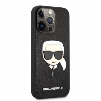 Karl Lagerfeld PU Saffiano Karl Head Kryt pro iPhone 13 Pro Black (KLHCP13LSAKHBK)