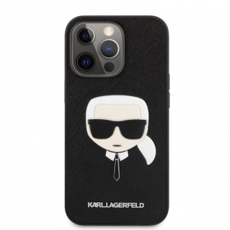 Karl Lagerfeld PU Saffiano Karl Head Kryt pro iPhone 13 Pro Max Black (KLHCP13XSAKHBK)