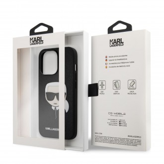 Karl Lagerfeld PU Saffiano Karl Head Kryt pro iPhone 13 Pro Max Black (KLHCP13XSAKHBK)
