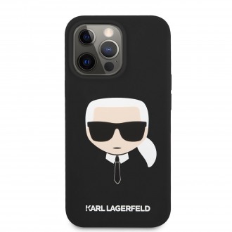 Karl Lagerfeld Liquid Silicone Karl Head Kryt pro iPhone 13 Pro Black (KLHCP13LSLKHBK)