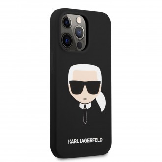 Karl Lagerfeld Liquid Silicone Karl Head Kryt pro iPhone 13 Pro Black (KLHCP13LSLKHBK)