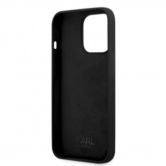 Karl Lagerfeld Liquid Silicone Karl Head Kryt pro iPhone 13 Pro Black (KLHCP13LSLKHBK)