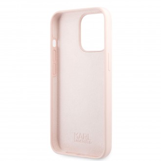 Karl Lagerfeld Liquid Silicone Karl Head Kryt pro iPhone 13 Pro Light Pink (KLHCP13LSLKHPI)