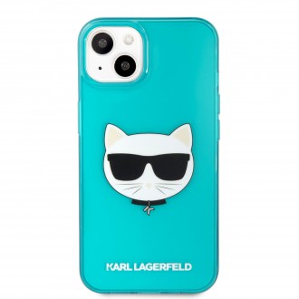 Karl Lagerfeld TPU Choupette Head Kryt pro iPhone 13 Fluo Blue (KLHCP13MCHTRB)