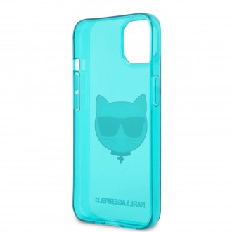 Karl Lagerfeld TPU Choupette Head Kryt pro iPhone 13 Fluo Blue (KLHCP13MCHTRB)