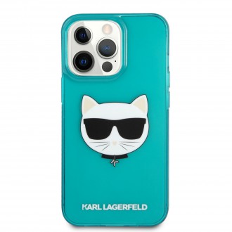 Karl Lagerfeld TPU Choupette Head Kryt pro iPhone 13 Pro Fluo Blue (KLHCP13LCHTRB)