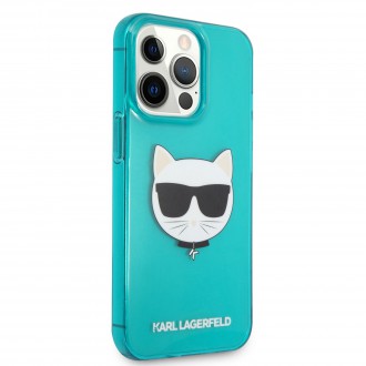 Karl Lagerfeld TPU Choupette Head Kryt pro iPhone 13 Pro Fluo Blue (KLHCP13LCHTRB)