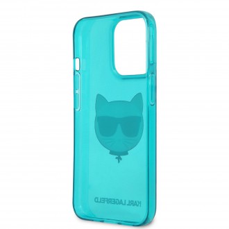 Karl Lagerfeld TPU Choupette Head Kryt pro iPhone 13 Pro Fluo Blue (KLHCP13LCHTRB)