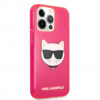 Karl Lagerfeld TPU Choupette Head Kryt pro iPhone 13 Pro Max Fluo Pink (KLHCP13XCHTRP)