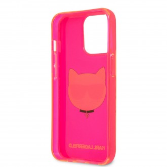 Karl Lagerfeld TPU Choupette Head Kryt pro iPhone 13 Pro Max Fluo Pink (KLHCP13XCHTRP)