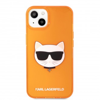 Karl Lagerfeld TPU Choupette Head Kryt pro iPhone 13 mini Fluo Orange (KLHCP13SCHTRO)