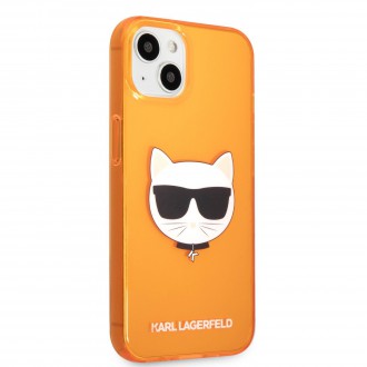 Karl Lagerfeld TPU Choupette Head Kryt pro iPhone 13 mini Fluo Orange (KLHCP13SCHTRO)