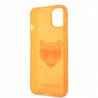 Karl Lagerfeld TPU Choupette Head Kryt pro iPhone 13 mini Fluo Orange (KLHCP13SCHTRO)