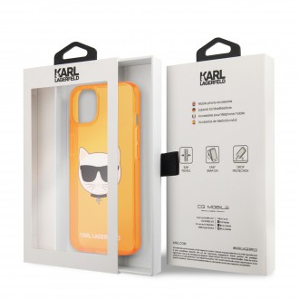 Karl Lagerfeld TPU Choupette Head Kryt pro iPhone 13 mini Fluo Orange (KLHCP13SCHTRO)