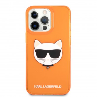 Karl Lagerfeld TPU Choupette Head Kryt pro iPhone 13 Pro Fluo Orange (KLHCP13LCHTRO)