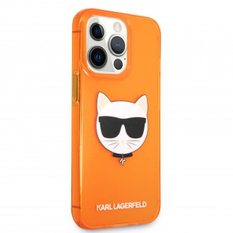 Karl Lagerfeld TPU Choupette Head Kryt pro iPhone 13 Pro Fluo Orange (KLHCP13LCHTRO)