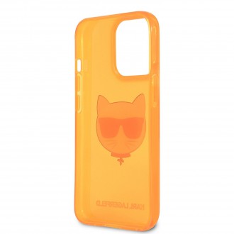 Karl Lagerfeld TPU Choupette Head Kryt pro iPhone 13 Pro Fluo Orange (KLHCP13LCHTRO)