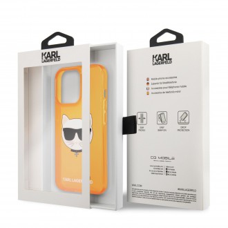 Karl Lagerfeld TPU Choupette Head Kryt pro iPhone 13 Pro Fluo Orange (KLHCP13LCHTRO)