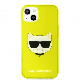 Karl Lagerfeld TPU Choupette Head Kryt pro iPhone 13 Fluo Yellow (KLHCP13MCHTRY)