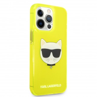 Karl Lagerfeld TPU Choupette Head Kryt pro iPhone 13 Pro Fluo Yellow (KLHCP13LCHTRY)