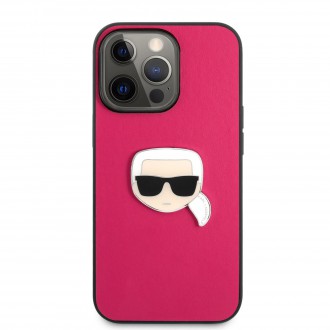 Karl Lagerfeld PU Leather Karl Head Kryt pro iPhone 13 Pro Max Pink (KLHCP13XPKMP)