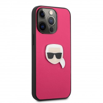 Karl Lagerfeld PU Leather Karl Head Kryt pro iPhone 13 Pro Max Pink (KLHCP13XPKMP)