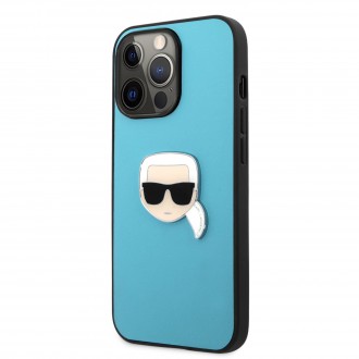 Karl Lagerfeld PU Leather Karl Head Kryt pro iPhone 13 Pro Blue (KLHCP13LPKMB)