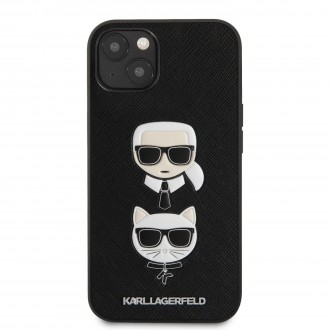 Karl Lagerfeld PU Saffiano Karl and Choupette Heads Kryt pro iPhone 13 mini Black (KLHCP13SSAKICKCBK)