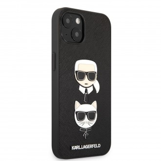 Karl Lagerfeld PU Saffiano Karl and Choupette Heads Kryt pro iPhone 13 mini Black (KLHCP13SSAKICKCBK)