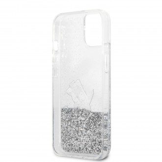 Karl Lagerfeld Liquid Glitter Choupette Eat Kryt pro iPhone 13 mini Silver (KLHCP13SGCFS)