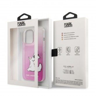 Karl Lagerfeld PC/TPU Choupette Eat Kryt pro iPhone 13 Pro Max Pink (KLHCP13XCFNRCPI)