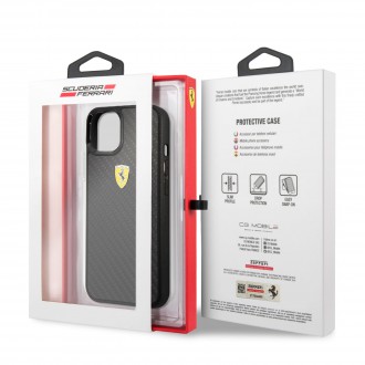 FEHCP13SFCABK Ferrari Real Carbon Zadní Kryt pro iPhone 13 Mini Black