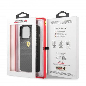 FEHCP13LFCABK Ferrari Real Carbon Zadní Kryt pro iPhone 13 Pro Black