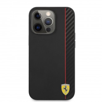 FESAXHCP13LBK Ferrari Smooth and Carbon Effect Zadní Kryt pro iPhone 13 Pro Black