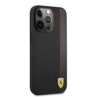 FESAXHCP13LBK Ferrari Smooth and Carbon Effect Zadní Kryt pro iPhone 13 Pro Black