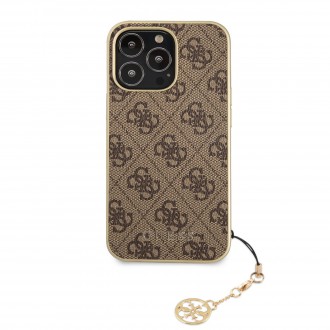 Guess 4G Charms Zadní Kryt pro iPhone 13 Pro Brown (GUHCP13LGF4GBR)