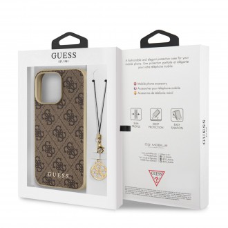 Guess 4G Charms Zadní Kryt pro iPhone 13 Pro Brown (GUHCP13LGF4GBR)