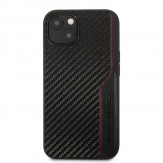 AMHCP13SDEBK AMG PU Carbon Efect Hard Case Zadní Kryt pro iPhone 13 Mini Black