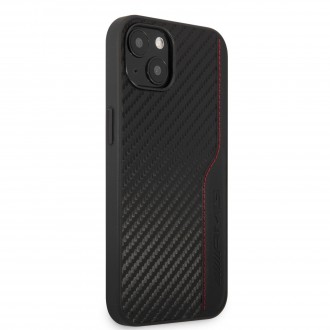 AMHCP13SDEBK AMG PU Carbon Efect Hard Case Zadní Kryt pro iPhone 13 Mini Black