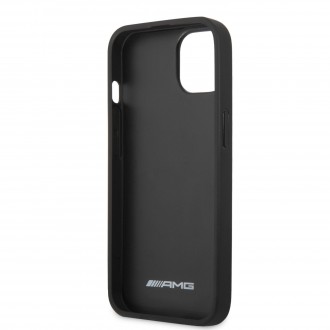 AMHCP13MGSEBK AMG Genuine Leather Perforated Zadní Kryt pro iPhone 13 Black