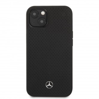 MEHCP13MDELBK Mercedes Genuine Leather Zadní Kryt pro iPhone 13 Black