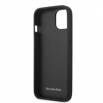 MEHCP13MDELBK Mercedes Genuine Leather Zadní Kryt pro iPhone 13 Black