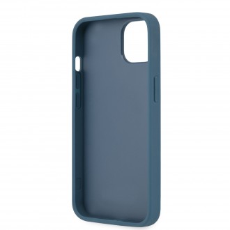 Guess PU 4G Metal Logo Zadní Kryt pro iPhone 13 mini Blue (GUHCP13S4GMGBL)