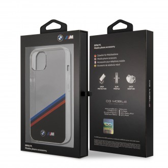 BMHCP13SMHLPK BMW M PC/TPU Tricolor Stripes Zadní Kryt pro iPhone 13 mini Transparent