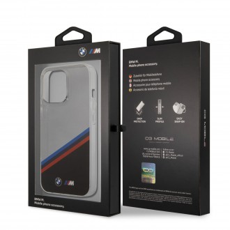 BMHCP13LMHLPK BMW M PC/TPU Tricolor Stripes Zadní Kryt pro iPhone 13 Pro Transparent