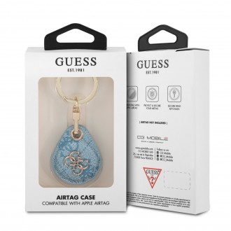 Guess PU Big 4G Flat Ring AirTag Pouzdro Blue (GUATP4GM4PB)